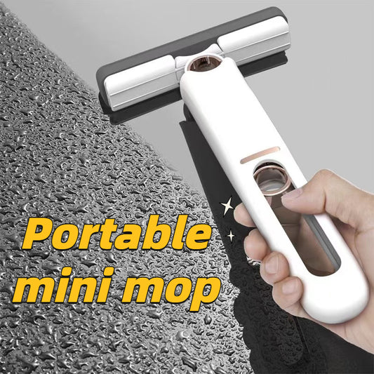 Effortless Cleaning Power: Portable Self-Squeeze Mini Mop – No Hand Washing Needed!