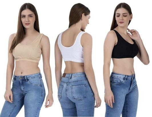 Women’s Ultra Comfort Air Bra | Seamless Cotton Support for Everyday Comfort, Work & Lounge Wear (Pack of 3)