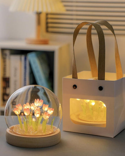 Round Tulip Touch Lamp – Decorative Night Light for Home, Festival & Gifting