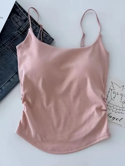 Women’s Loose Fit Cotton Cami with Built-In Bra | Comfortable Everyday Tank Tops - Pack of 2