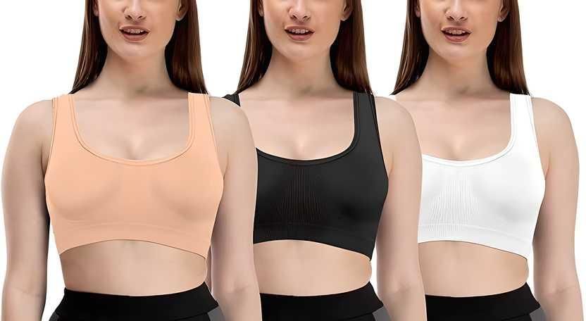 Women’s Ultra Comfort Air Bra | Seamless Cotton Support for Everyday Comfort, Work & Lounge Wear (Pack of 3)