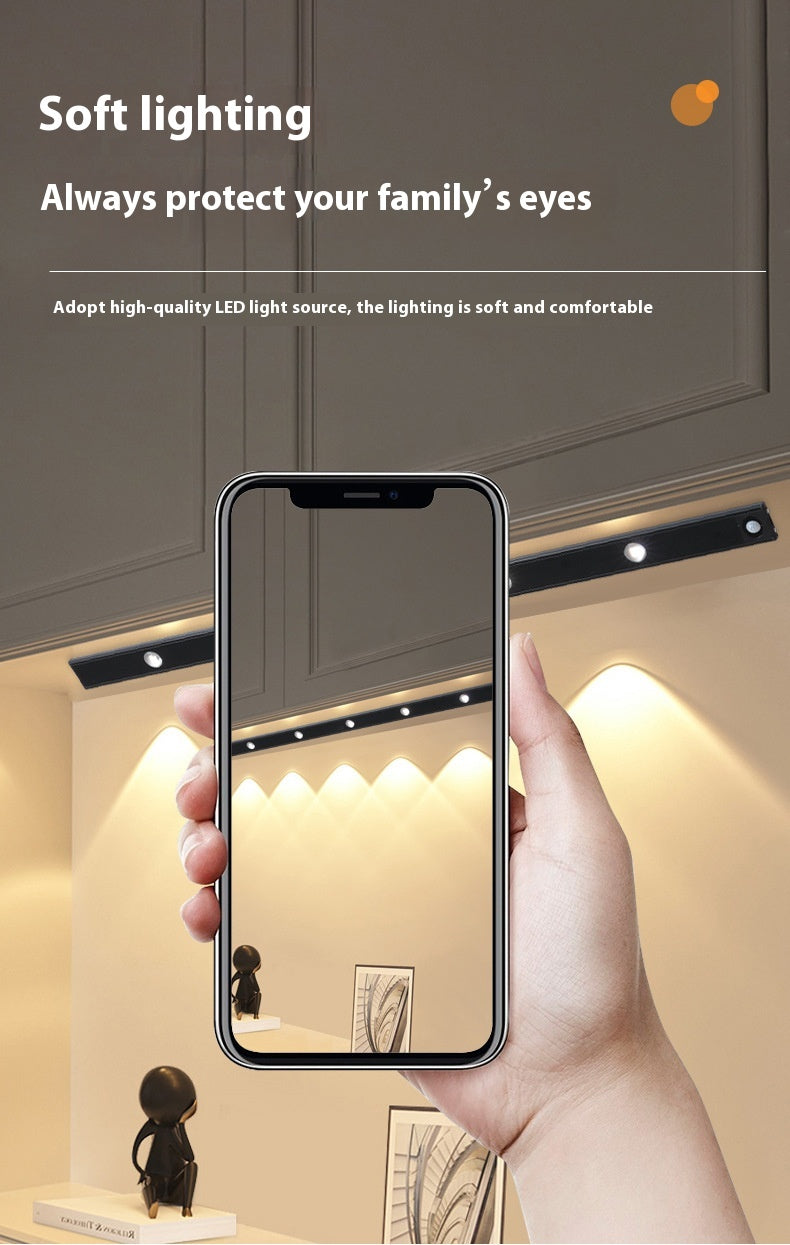 LED Motion Sensor Cabinet Light – Rechargeable, Wireless, Warm & White Light Modes