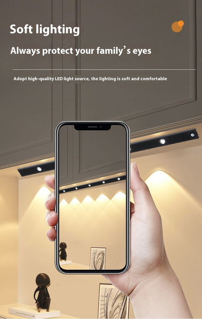 LED Motion Sensor Cabinet Light – Rechargeable, Wireless, Warm & White Light Modes
