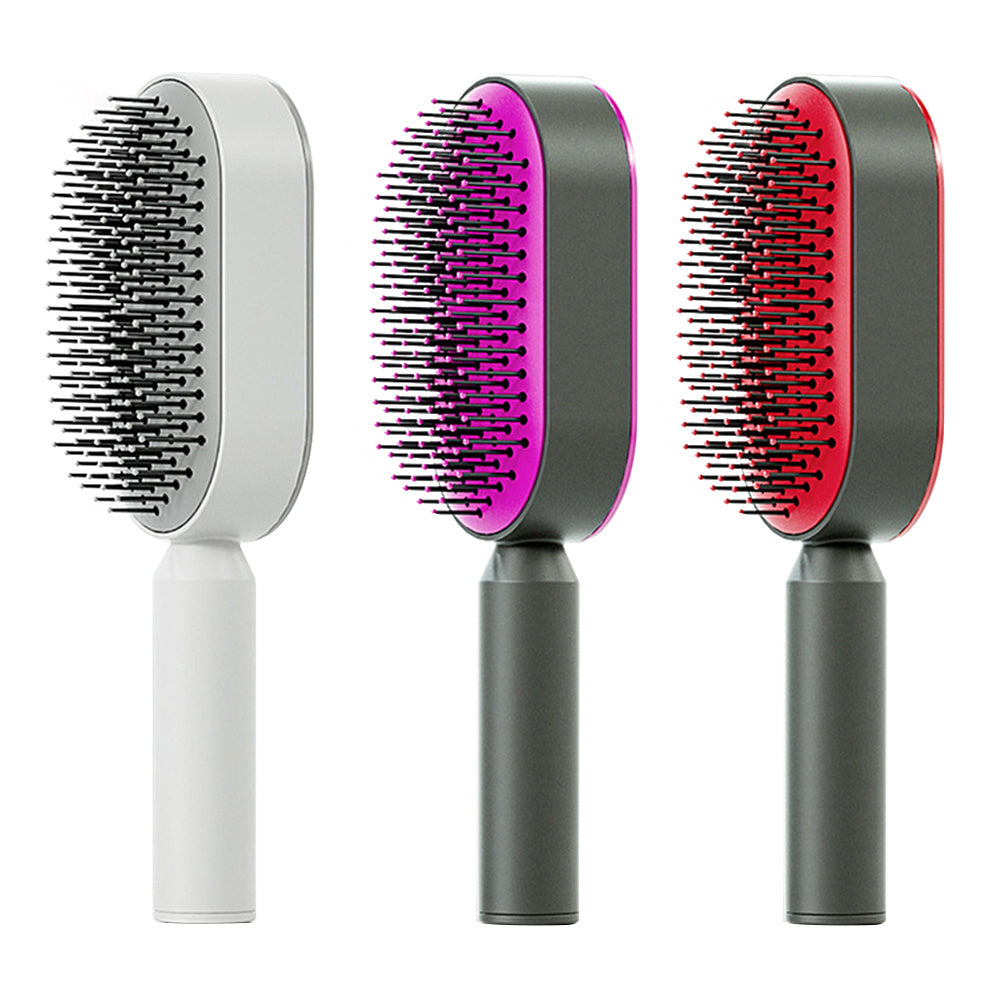 Self-Cleaning Hair Brush for Women — One-Key Hair Removal & Scalp Massage - GFMR TradeWorks