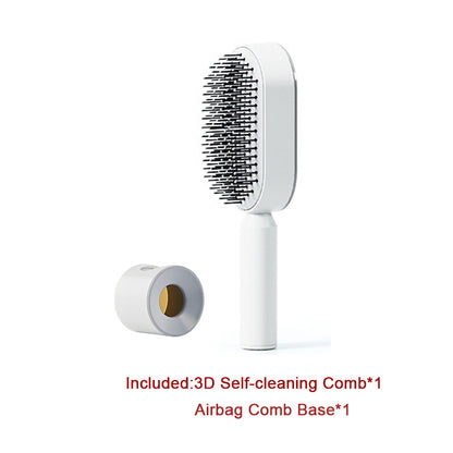 Self-Cleaning Hair Brush for Women — One-Key Hair Removal & Scalp Massage - GFMR TradeWorks