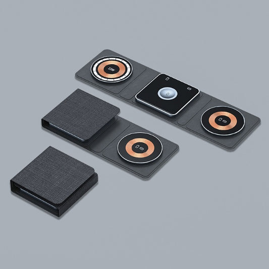 3-in-1 Magnetic Folding Wireless Charger Station – Fast Charging for iPhone, iWatch & AirPods, Transparent Design - GFMR TradeWorks