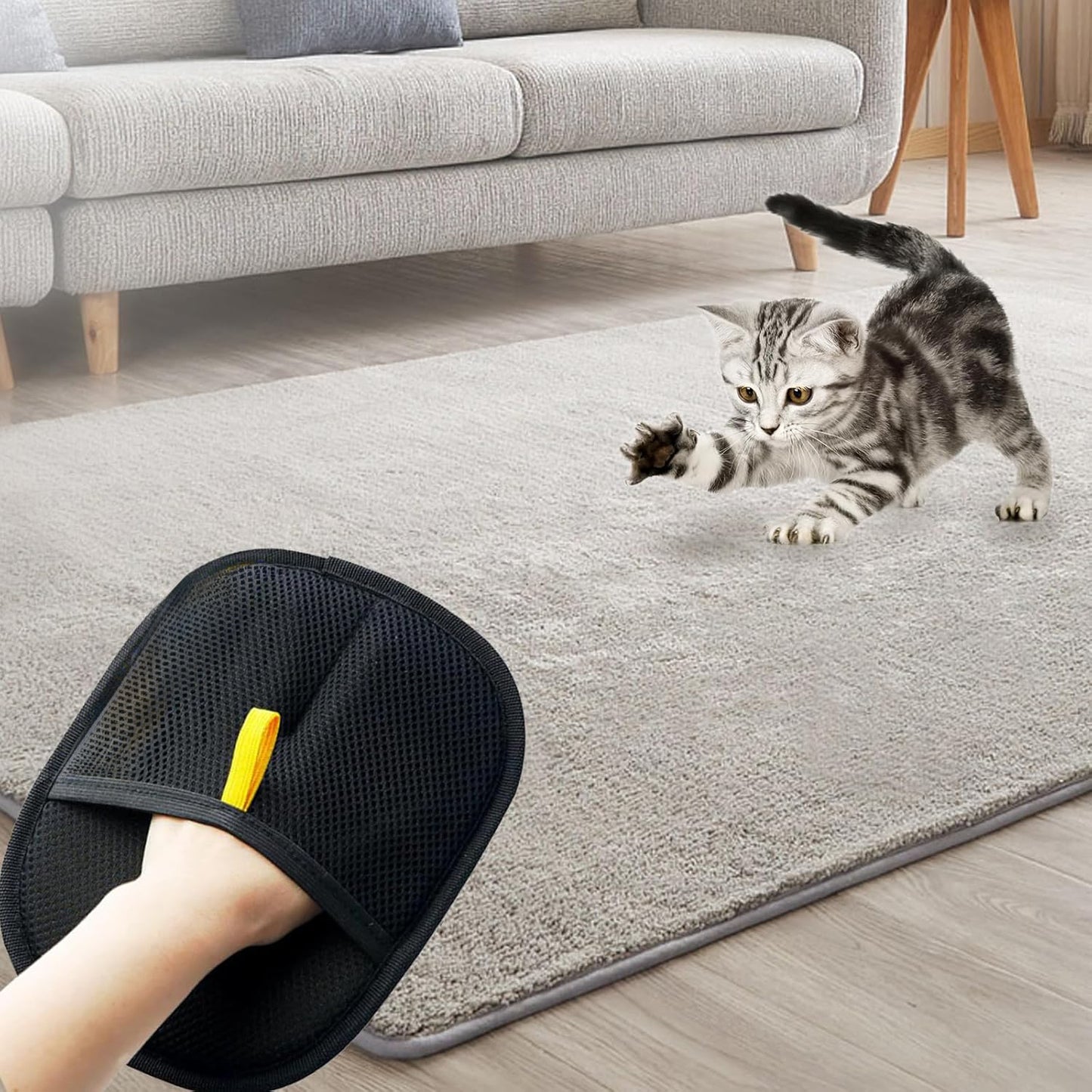 Dual-Action Pet Hair Removal Glove – Groom & De-Shed in Seconds!