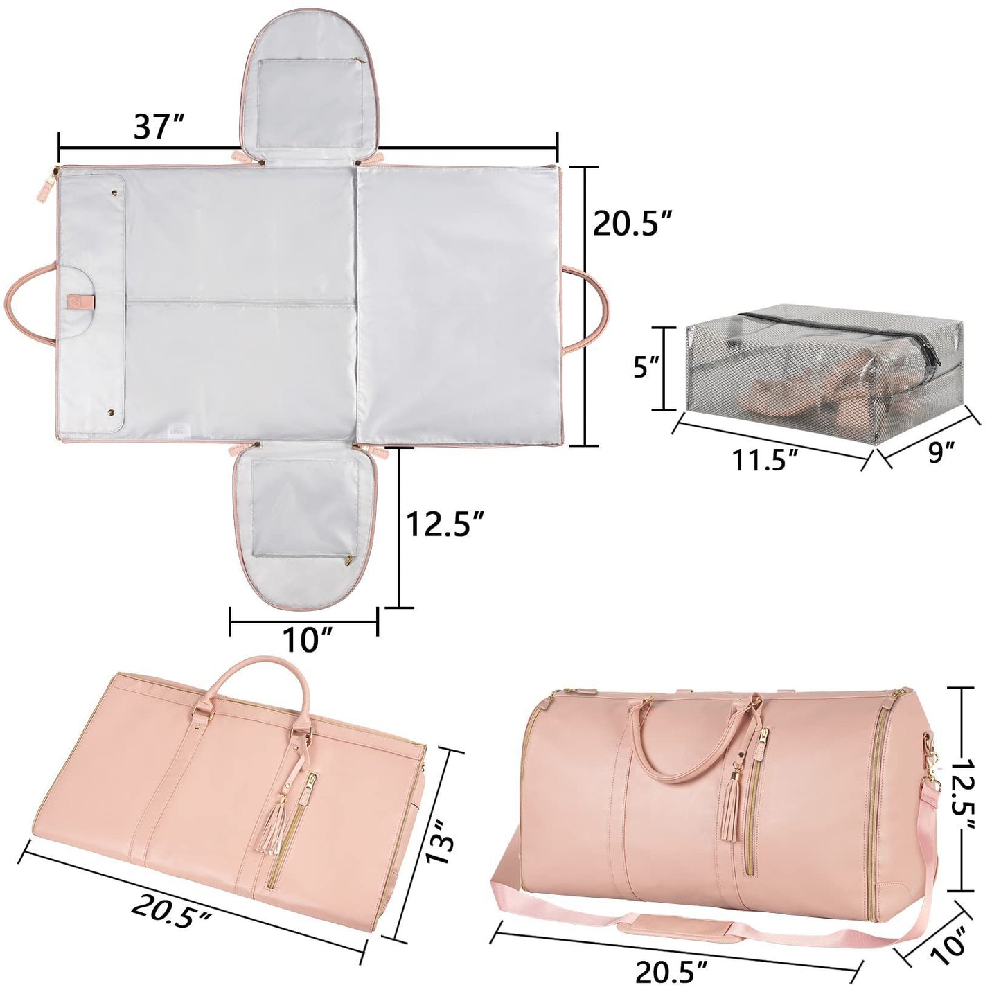 Large Capacity Foldable Travel Duffle Bag — Women’s Waterproof Handbag & Suit Tote