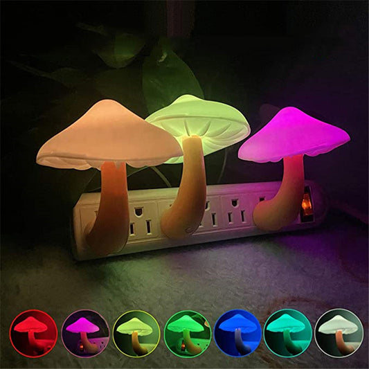 Magical Glow: LED Mushroom Night Light with Smart Light Sensor – Cozy, Plug-In Illumination for Any Space