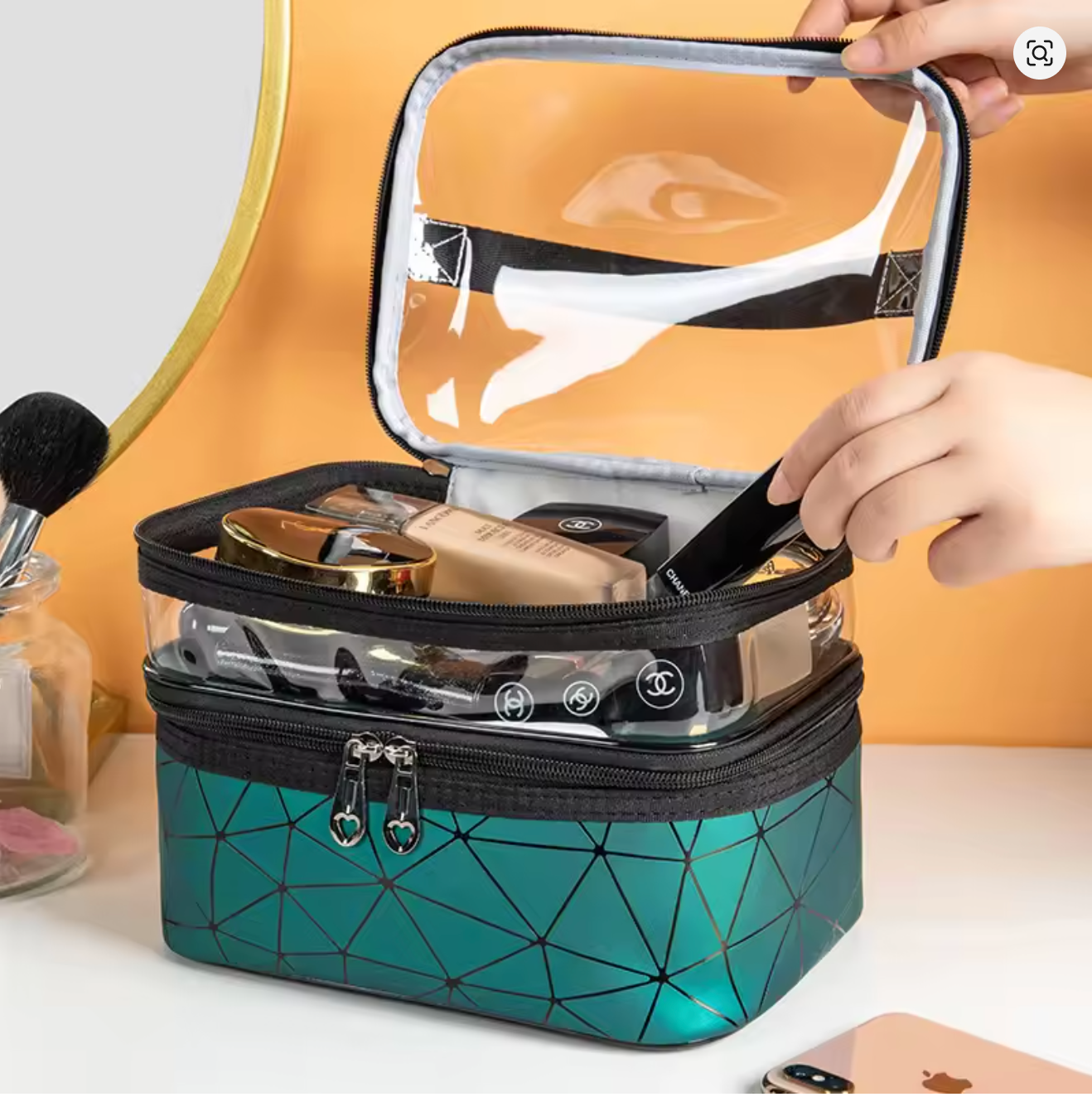 2-Layer Premium Travel Kit Bag | Waterproof Organiser for Cosmetics, Medicines, Makeup & Essentials