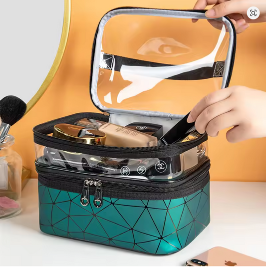 2-Layer Premium Travel Kit Bag | Waterproof Organiser for Cosmetics, Medicines, Makeup & Essentials