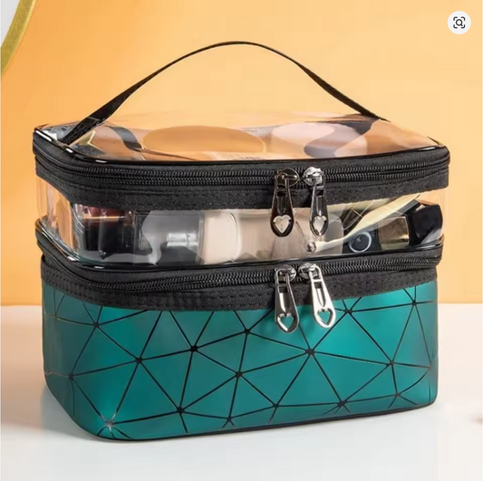 2-Layer Premium Travel Kit Bag | Waterproof Organiser for Cosmetics, Medicines, Makeup & Essentials