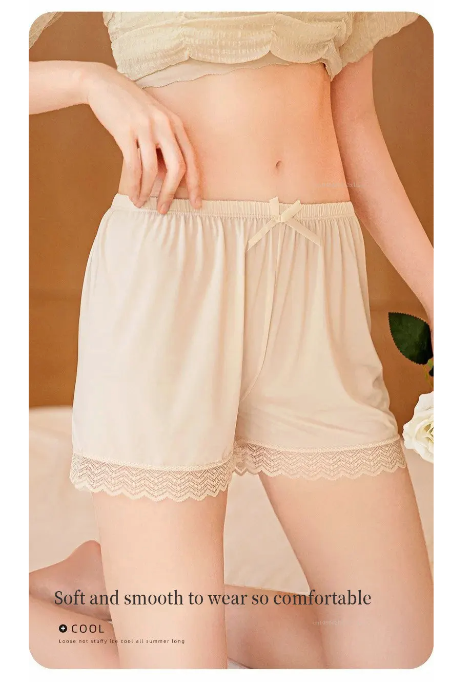 Women’s Lace Ice-Silk Shorts | Soft, Breathable & Stylish Comfort Wear for Home & Daily Outings
