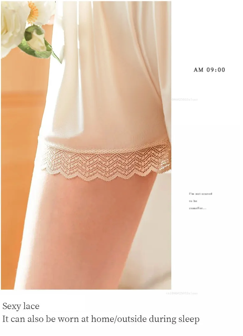 Women’s Lace Ice-Silk Shorts | Soft, Breathable & Stylish Comfort Wear for Home & Daily Outings