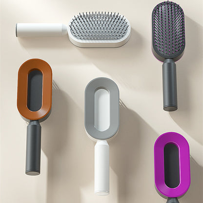 Self-Cleaning Hair Brush for Women — One-Key Hair Removal & Scalp Massage - GFMR TradeWorks