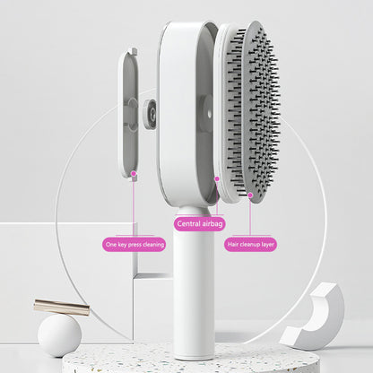 Self-Cleaning Hair Brush for Women — One-Key Hair Removal & Scalp Massage - GFMR TradeWorks