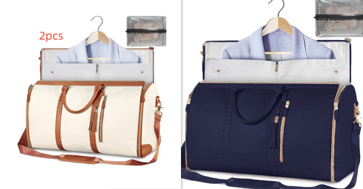 Large Capacity Foldable Travel Duffle Bag — Women’s Waterproof Handbag & Suit Tote