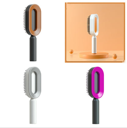 Self-Cleaning Hair Brush for Women — One-Key Hair Removal & Scalp Massage - GFMR TradeWorks