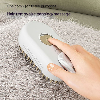 3-in-1 Electric Steam Pet Brush — Hair Removal, Grooming, and Massage for Cats & Dogs - GFMR TradeWorks