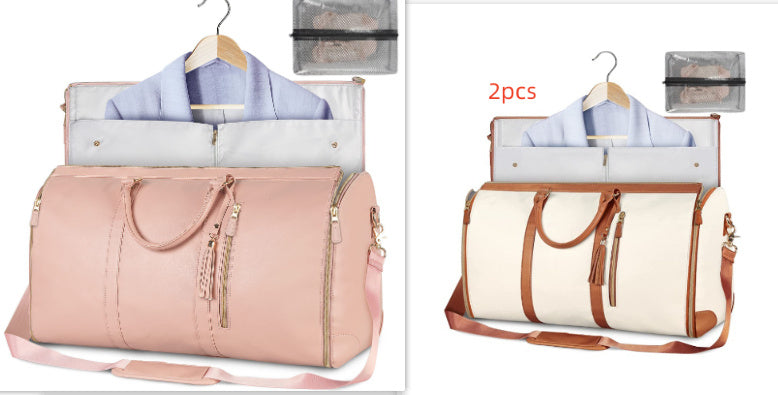 Large Capacity Foldable Travel Duffle Bag — Women’s Waterproof Handbag & Suit Tote