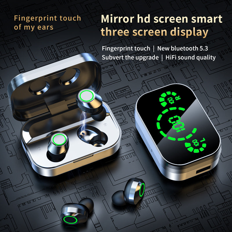 Wireless Bluetooth-compatible Headset TWS Large Screen Smart Digital Display In Ear Breathing Light - GFMR TradeWorks