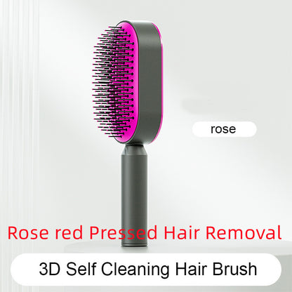 Self-Cleaning Hair Brush for Women — One-Key Hair Removal & Scalp Massage - GFMR TradeWorks