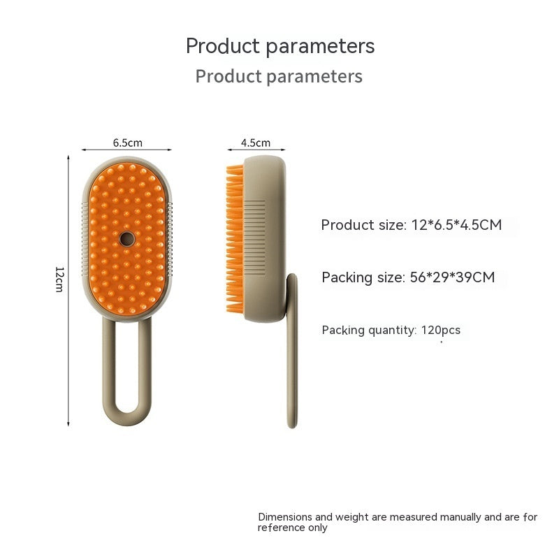 3-in-1 Electric Steam Pet Brush — Hair Removal, Grooming, and Massage for Cats & Dogs - GFMR TradeWorks