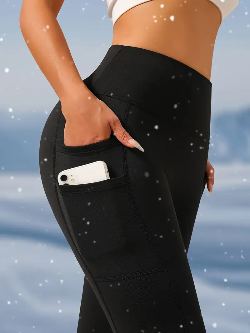 Soft & Comfy Slim Fit Tights with Side Pockets | High Stretch Jeggings for Everyday Comfort & Style (Black)