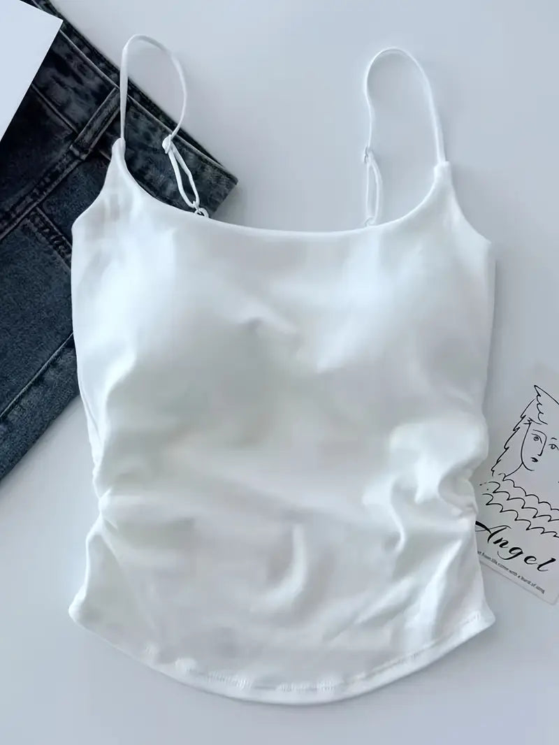 Women’s Loose Fit Cotton Cami with Built-In Bra | Comfortable Everyday Tank Tops - Pack of 2