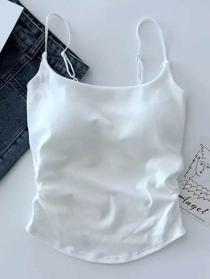 Women’s Loose Fit Cotton Cami with Built-In Bra | Comfortable Everyday Tank Tops - Pack of 2