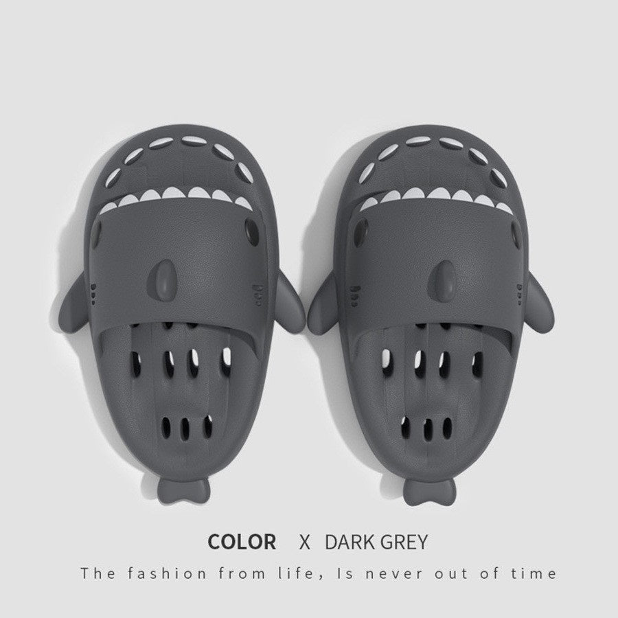 Shark Slippers with Drain Holes — Unisex Quick-Drying Pool & Beach Slides