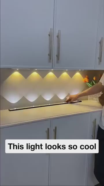LED Motion Sensor Cabinet Light – Rechargeable, Wireless, Warm & White Light Modes