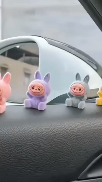 Premium Labubu Mini Figures | Cute Car Dashboard Figure & Multi-Use Décor for Car, Desk & Home (Pack of 4)
