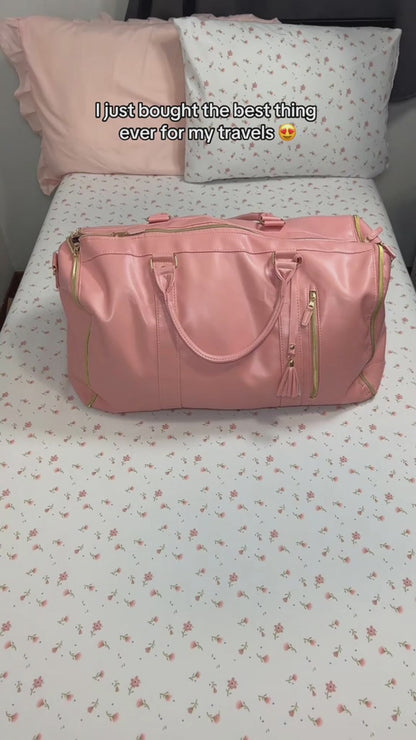 Large Capacity Foldable Travel Duffle Bag — Women’s Waterproof Handbag & Suit Tote