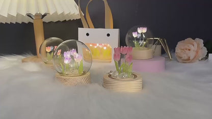 Round Tulip Touch Lamp – Decorative Night Light for Home, Festival & Gifting