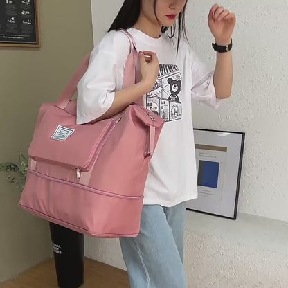 Waterproof Foldable Travel Bag — Large Capacity Gym & Weekender Tote for Women