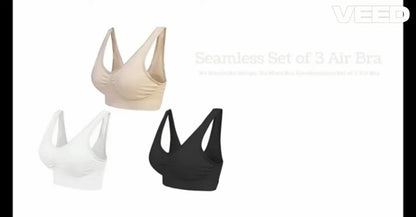 Women’s Ultra Comfort Air Bra | Seamless Cotton Support for Everyday Comfort, Work & Lounge Wear (Pack of 3)